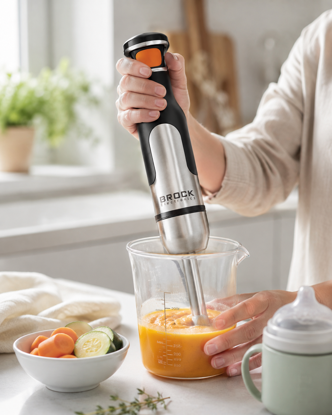 Brock HB 8001 S Hand Blender 700W, Black/Steel