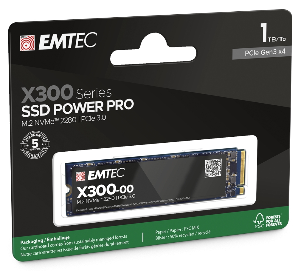 Emtec SSD M2 NVMe PCIe 3 X300 1TB Power Pro