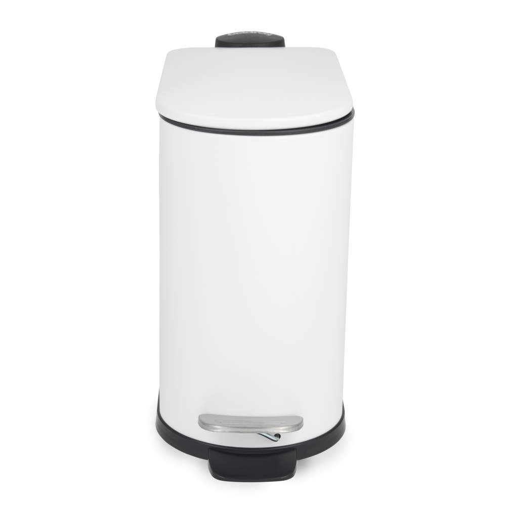Beldray LA036690WHTPEU7  Slimline D-Shaped Pedal Bin  5-Litre, White