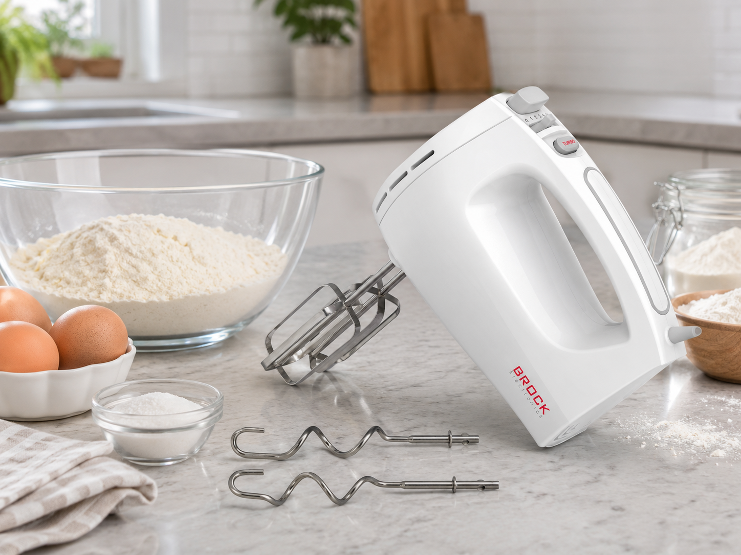 Brock HM 3001 WH Hand Mixer 300W, White