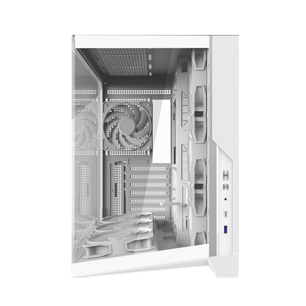Zalman D40, ATX Mid Tower PC Case, 7 x 120mm ARGB Fans, White