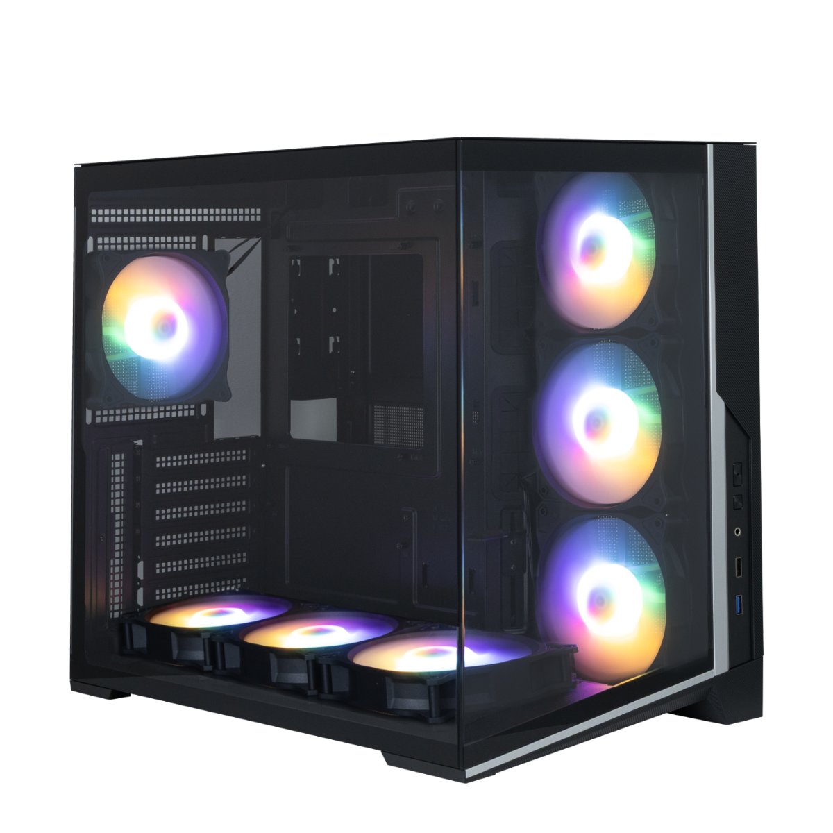 Zalman D40F, ATX Mid Tower PC Case, 7 x 120mm FRGB Fans, Black