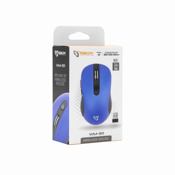 Sbox WM-911BL  Wireless Mouse, Blue