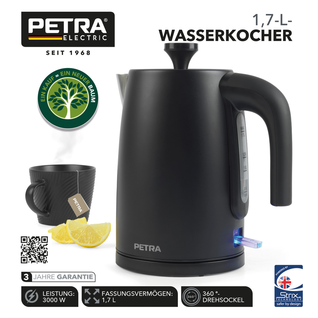 Petra PT5632MBLKVDE 3KW Kettle Matte Black