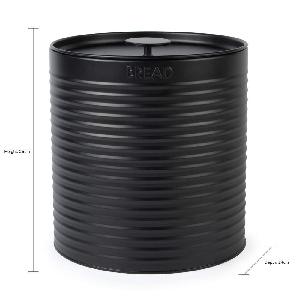 Russell Hobbs RH03269EU7 Ribbed Bread Bin, Black