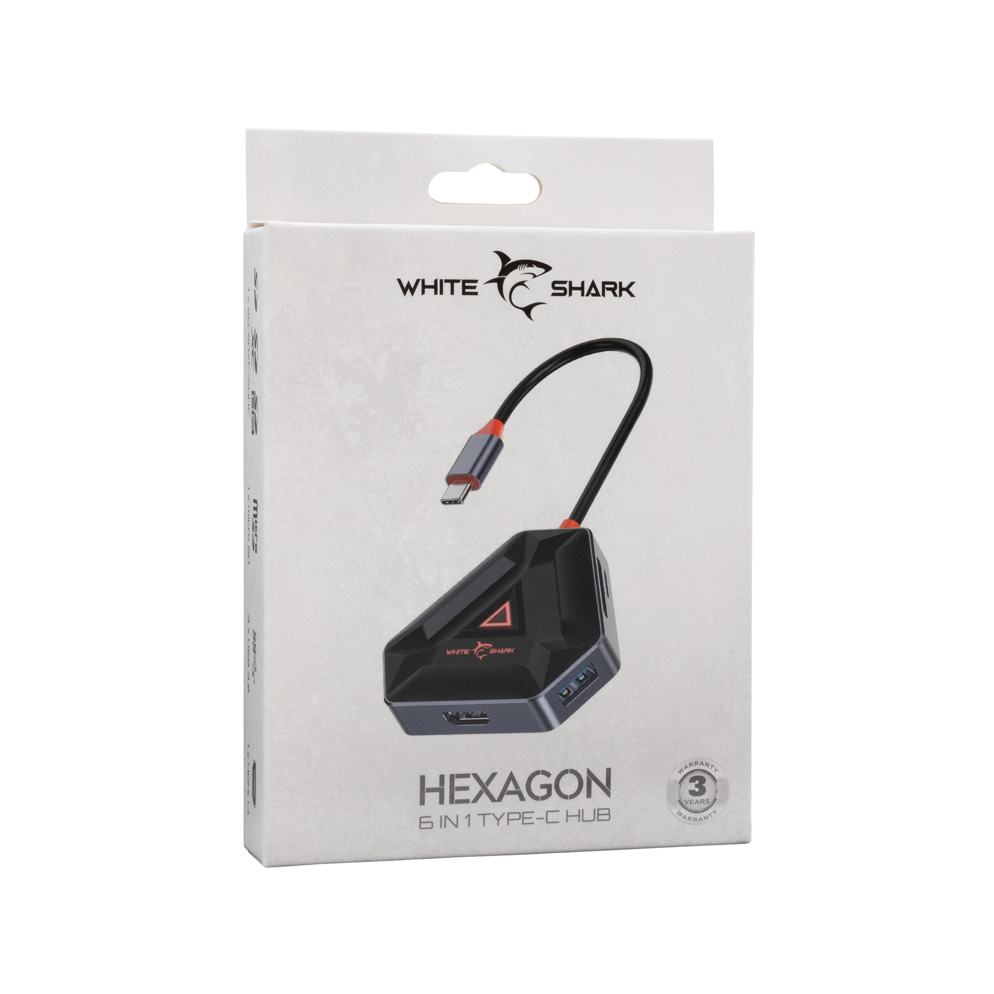 White Shark HEXAGON 6 IN 1 Type-C HUB