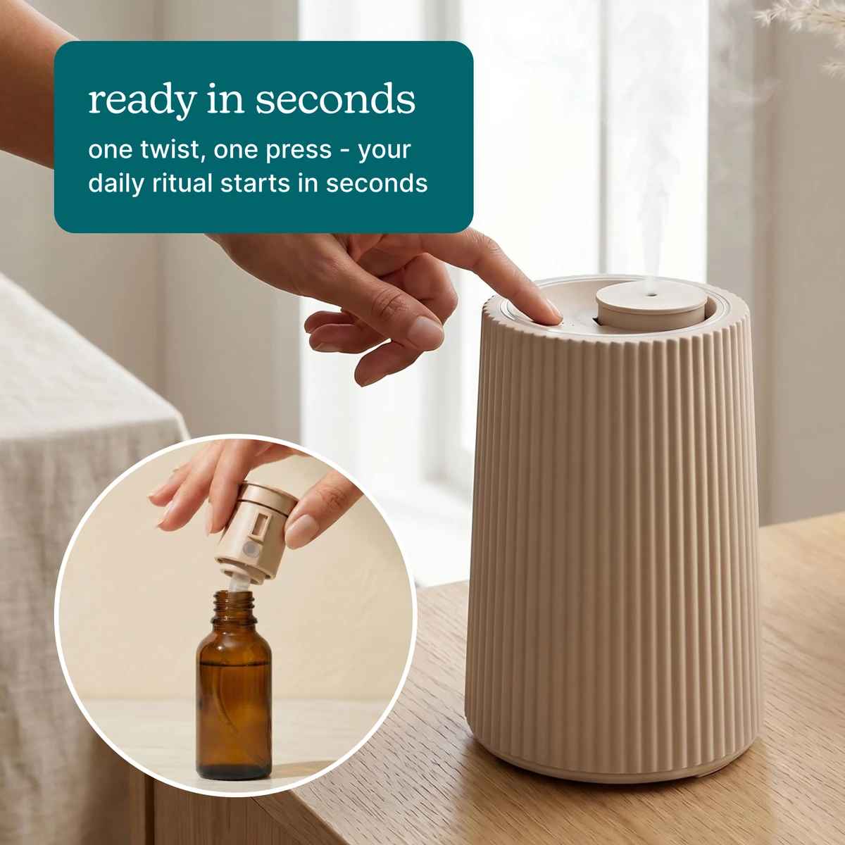 Homedics ARMH-671BG-WW SereneScent Flow Waterless Essential Oil Diffuser