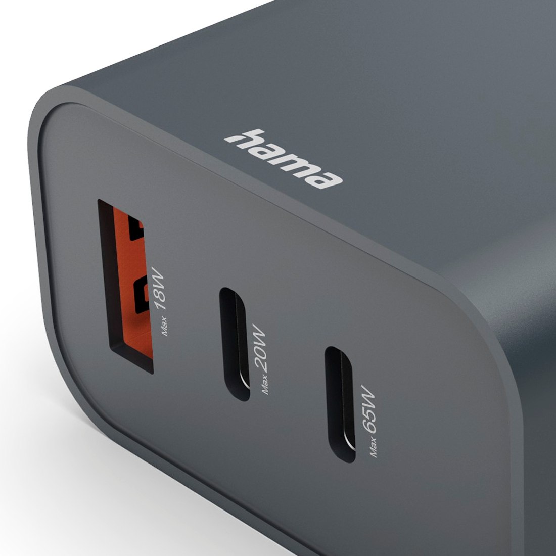 Hama 08644500 65W PD Wall Charger 2x USB-C USB-A Fast Charging ECOSENTIAL