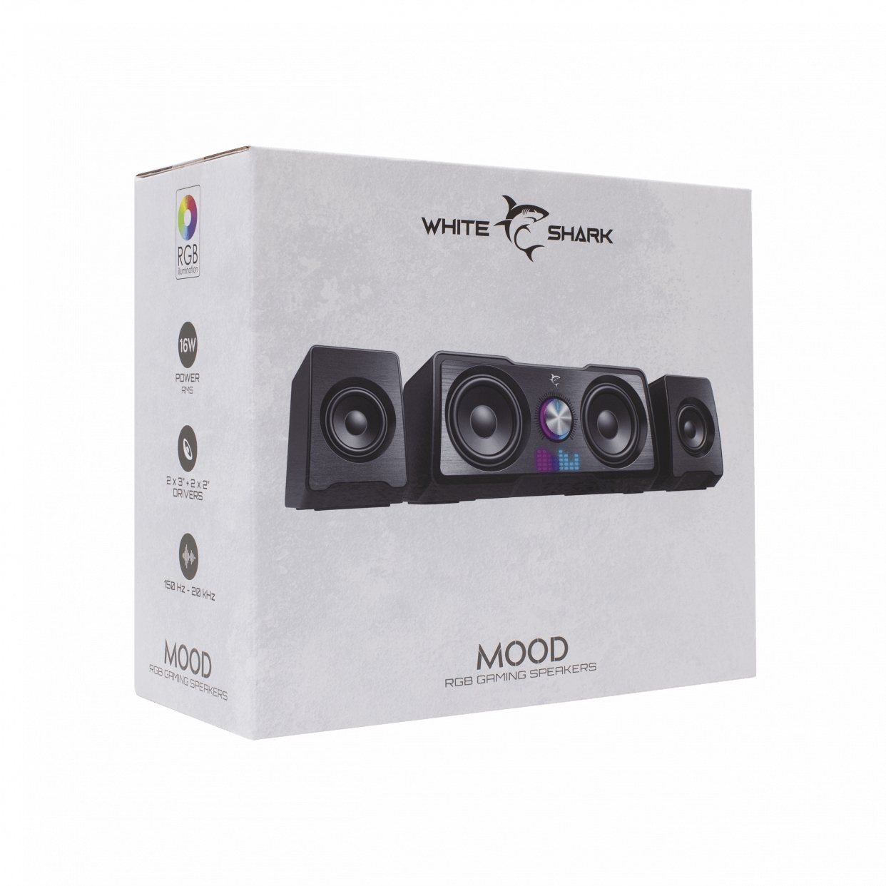 White Shark MOOD GSP-968  RGB Gaming 2.2 Speaker System, Black