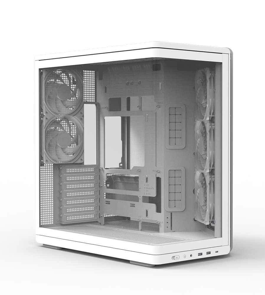 Zalman P60, ATX Mid Tower PC Case, 5 x 120mm ARGB Fans, White
