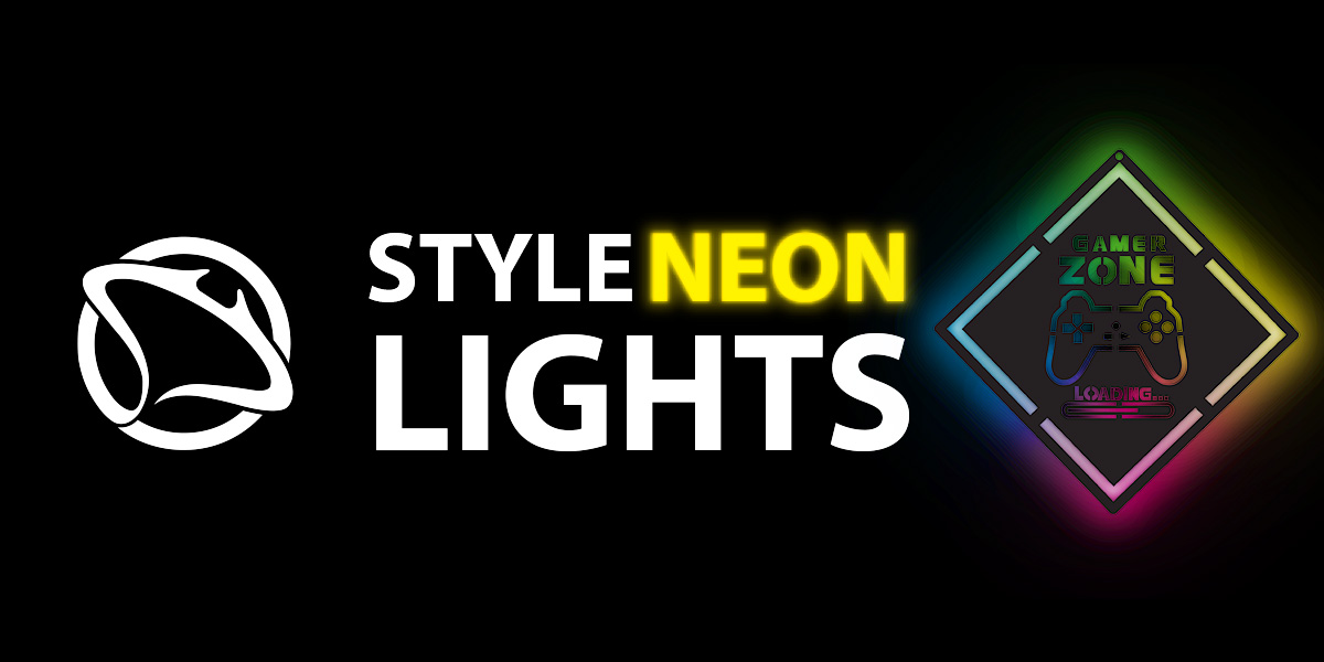 Manta MASNL132RGB GAMER ZONE Style LED Neon Lights, Black MDF RGB
