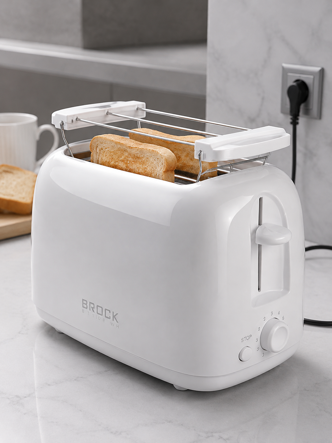 Brock BT 1008 WH Toaster 650-750W, White