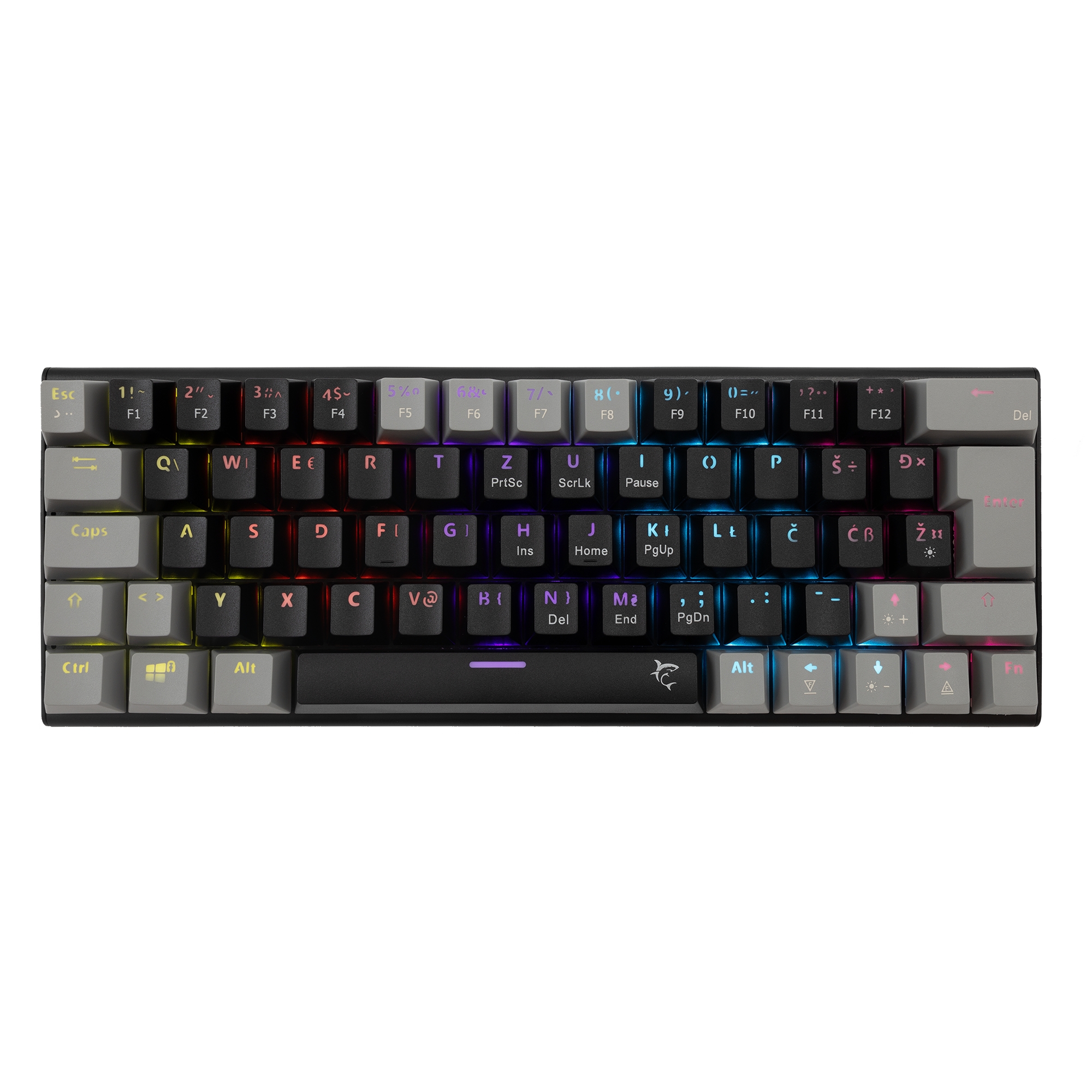 White Shark WAKIZASHI 2 GK-002111V2 US Red Switches, Black-Grey