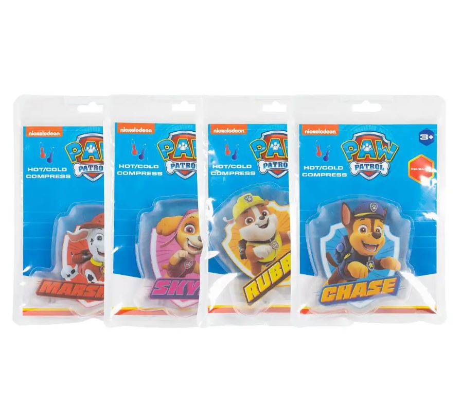 Paw Patrol Hot/Cold Gel Compress Set, Various Colors, 4 Pieces