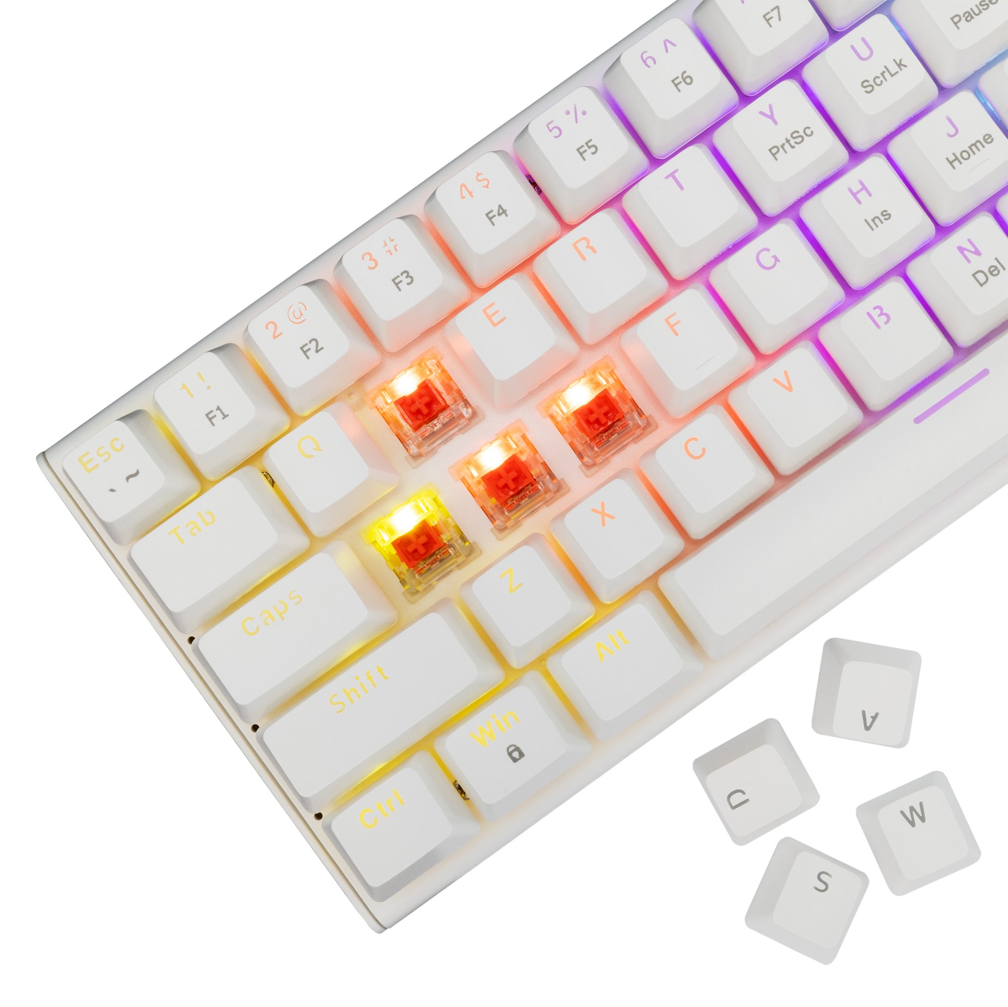 White Shark WAKIZASHI 2 GK-002211V2  US Red Switches, White