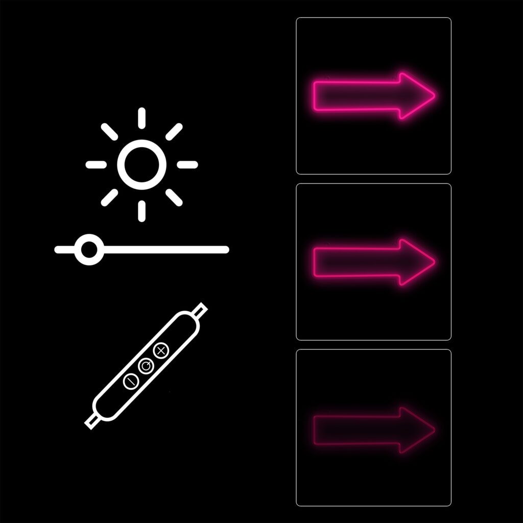 Manta SNL107PK ARROW Style LED Neon Lights, Plexiglass, Pink