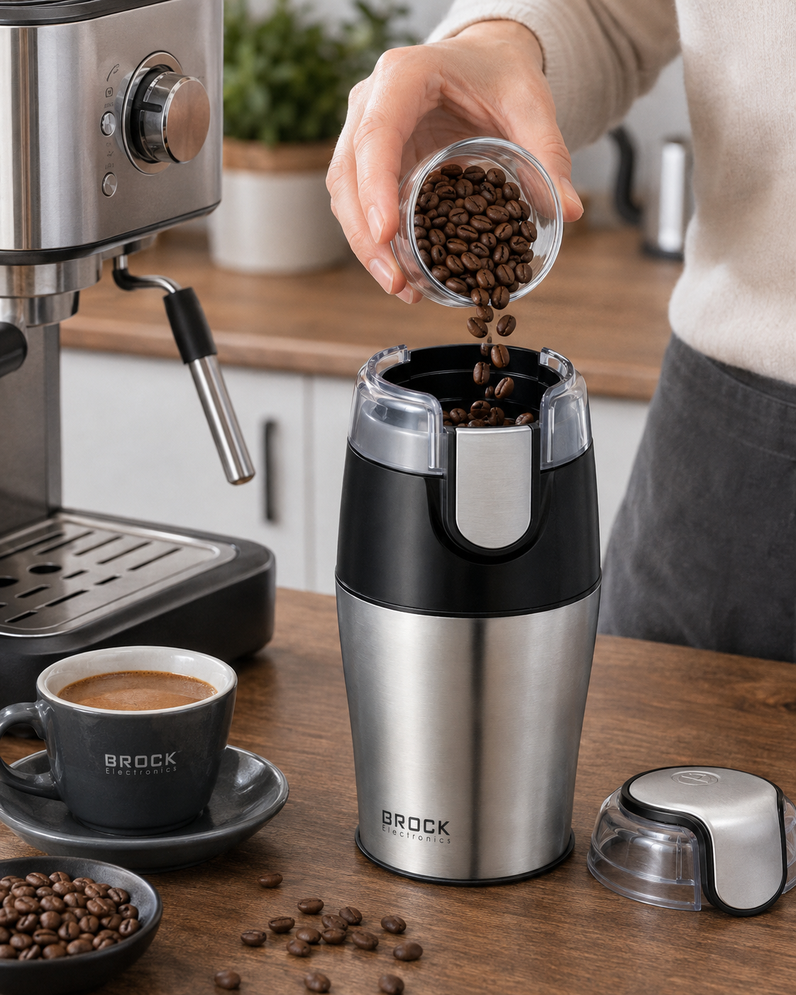 Brock CG 4050 SS Coffee Grinder 150W, Steel