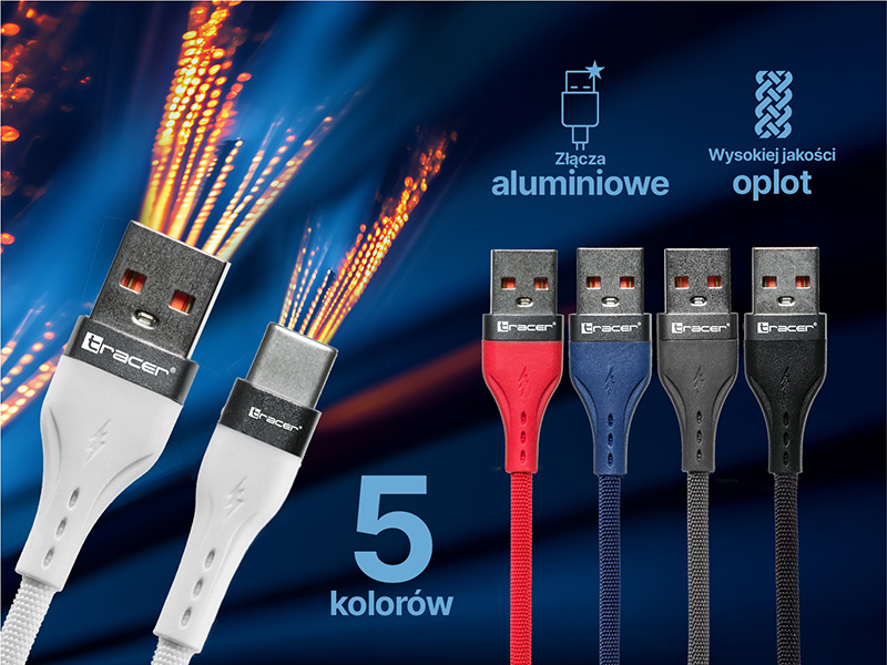 Tracer 47486 USB A - USB C  M/M 1m  Cable Black