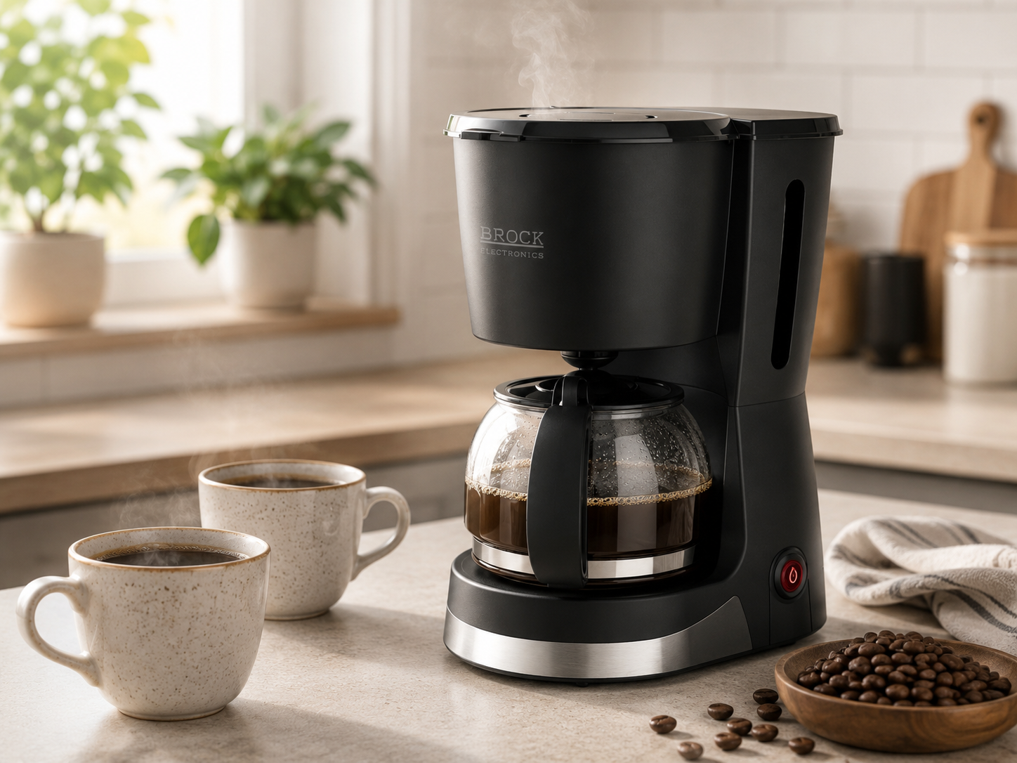 Brock CM 1501 SS Coffe Maker Capacity 1,5L 915-1080W, Black