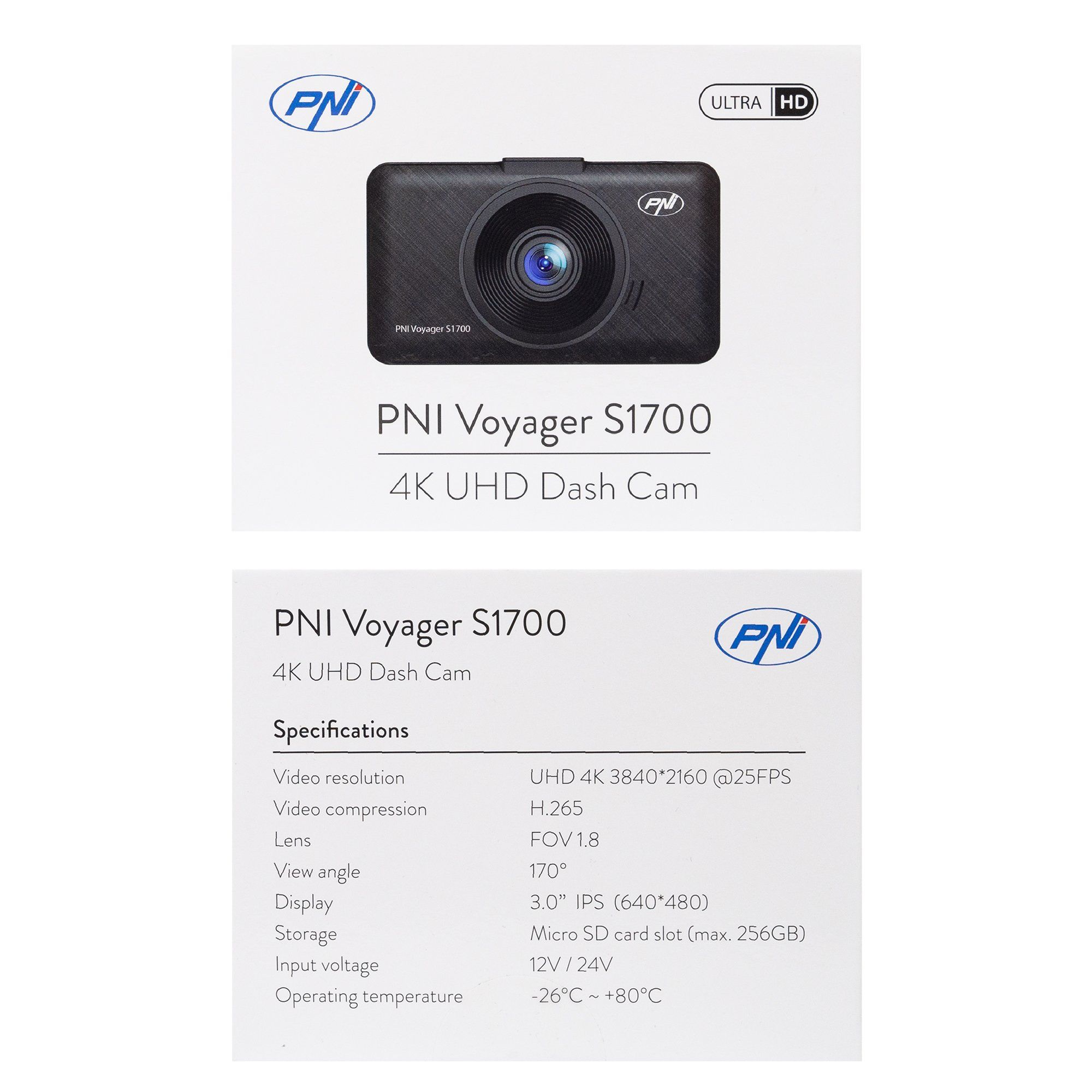 PNI Car DVR S1700 4K UHD
