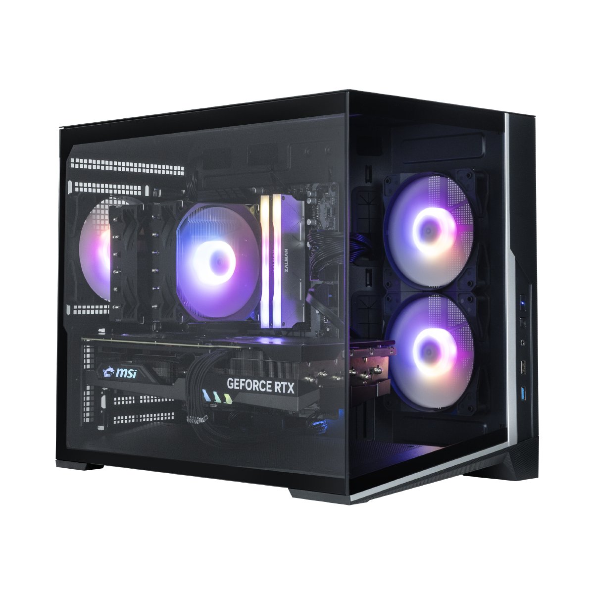 Zalman D30, mATX Mini Tower PC Case, 3 x 120mm ARGB Fans, Black