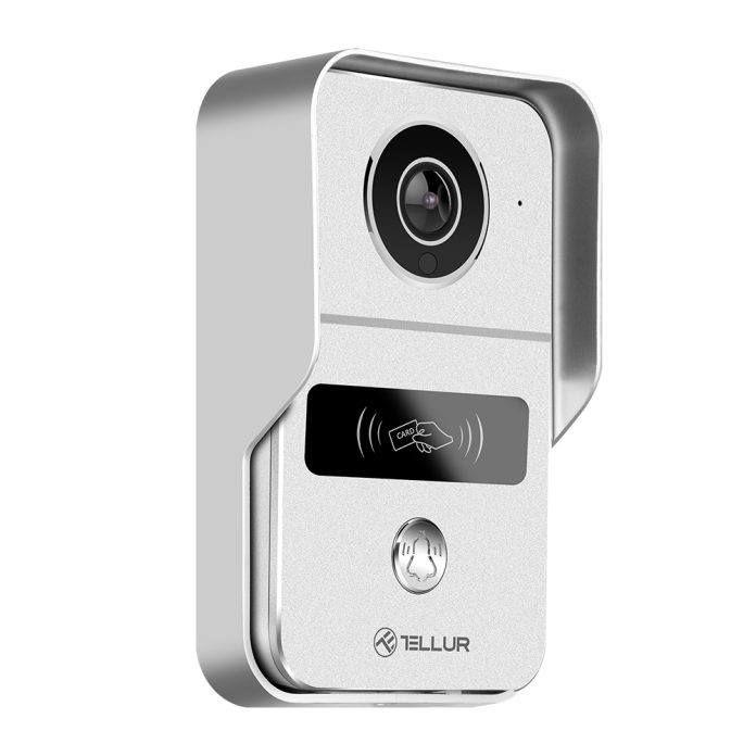 Tellur Smart WiFi Video Doorbell 1080P, Unlock Function, Indoor Chime, Grey