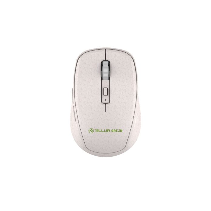 Tellur Green Wireless Mouse, Nano Receiver, Cream-colored