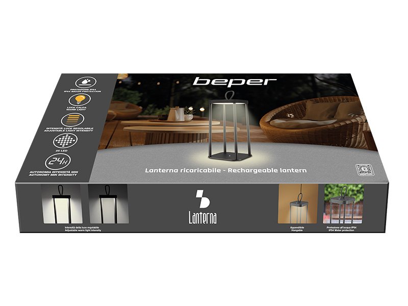 Beper P207ILI100 Rechargeable Lantern Black
