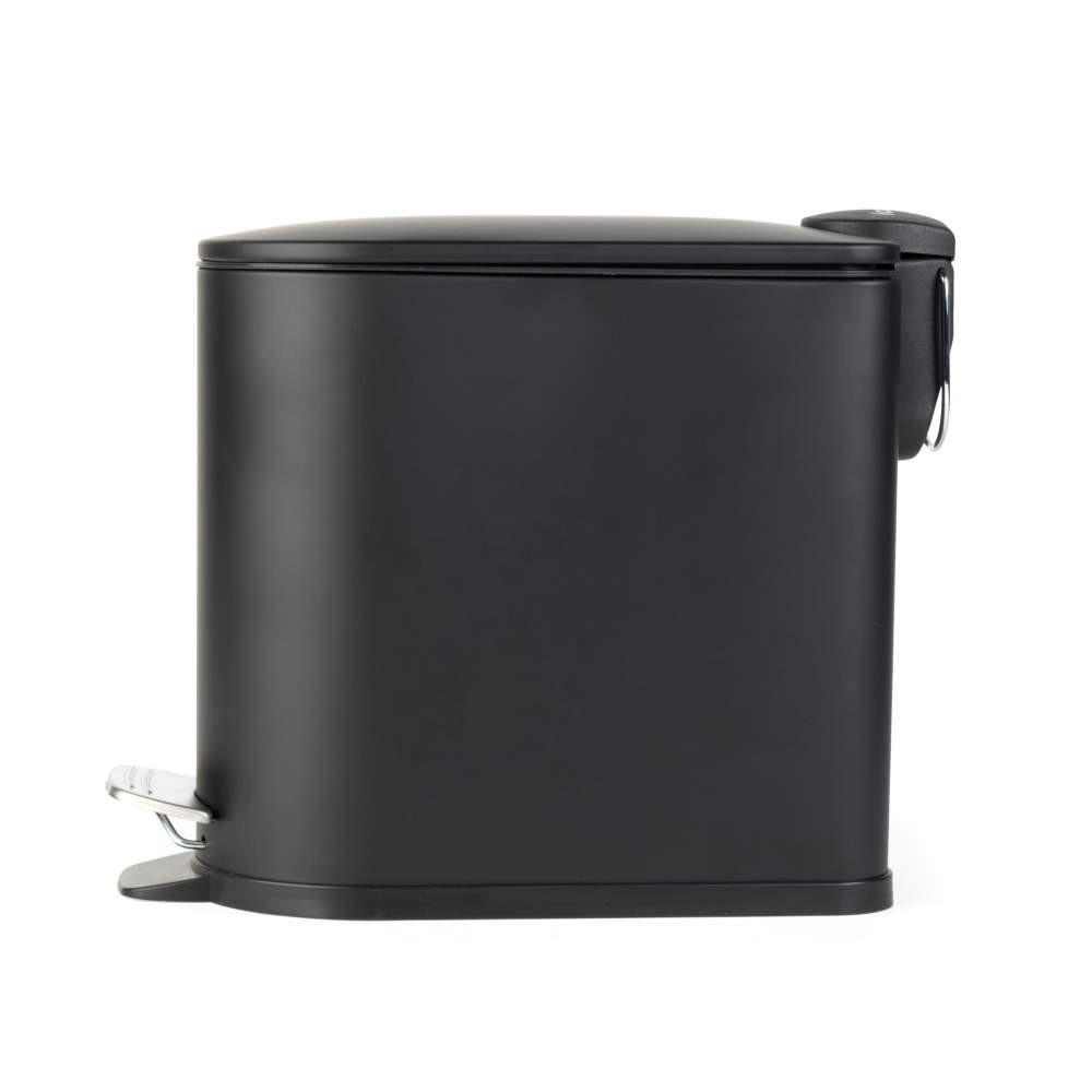 Beldray LA036690BLKPEU7  Slimline D-Shaped Pedal Bin  5-Litre, Black
