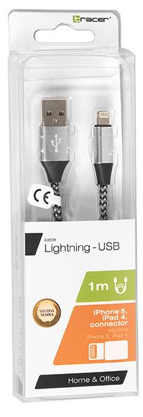 Tracer 46268 Lighting USB 2.0 Iphone AM 1m, Black/Silver