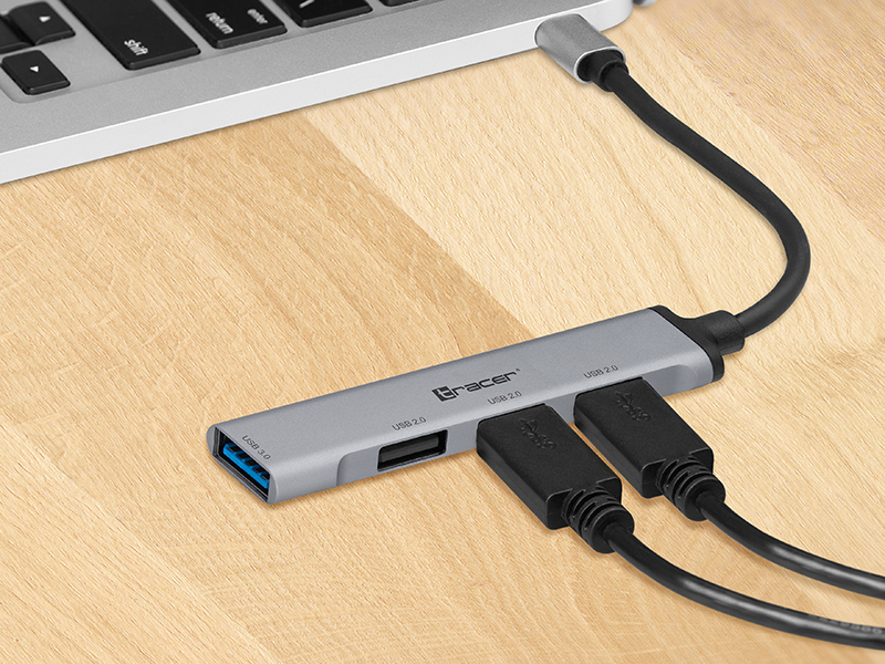 Tracer 46999 USB 3.0 H40 4 ports USB-C, Silver/Black
