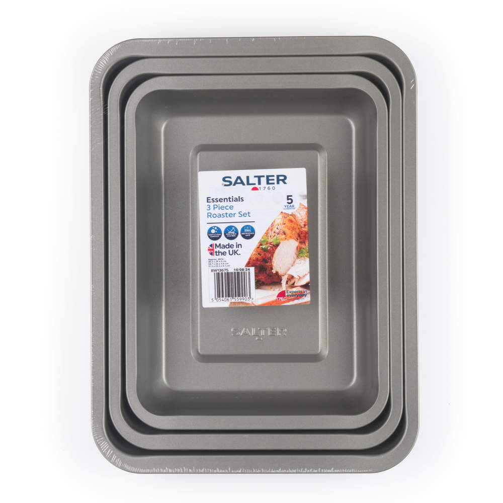 Salter BW13675 Essentials 3-Piece Roasting Tray Set
