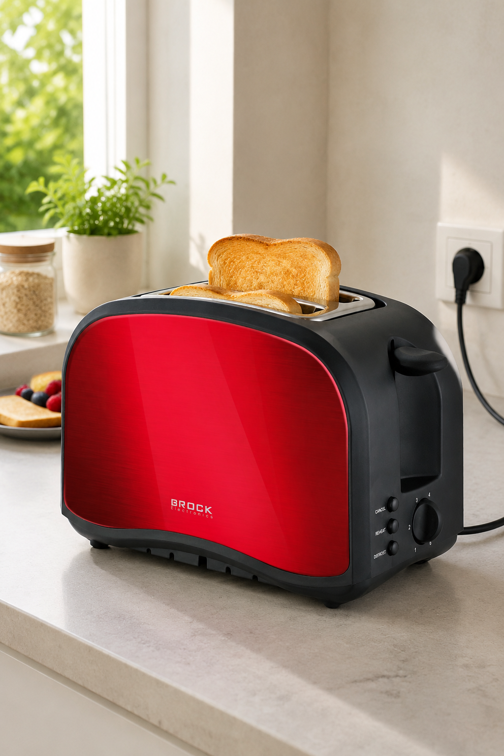 Brock BT 1002 RD Toaster 800W, Red