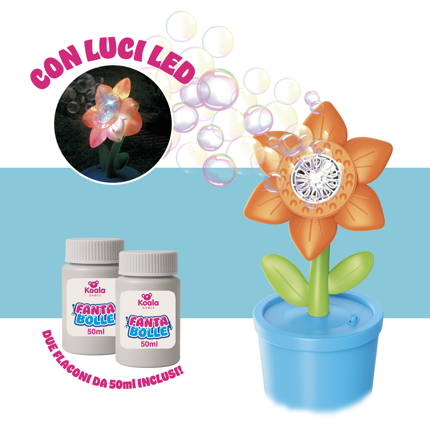 Koala Games G2659  Flower-Shaped  Bubble Blower  (Random Color)