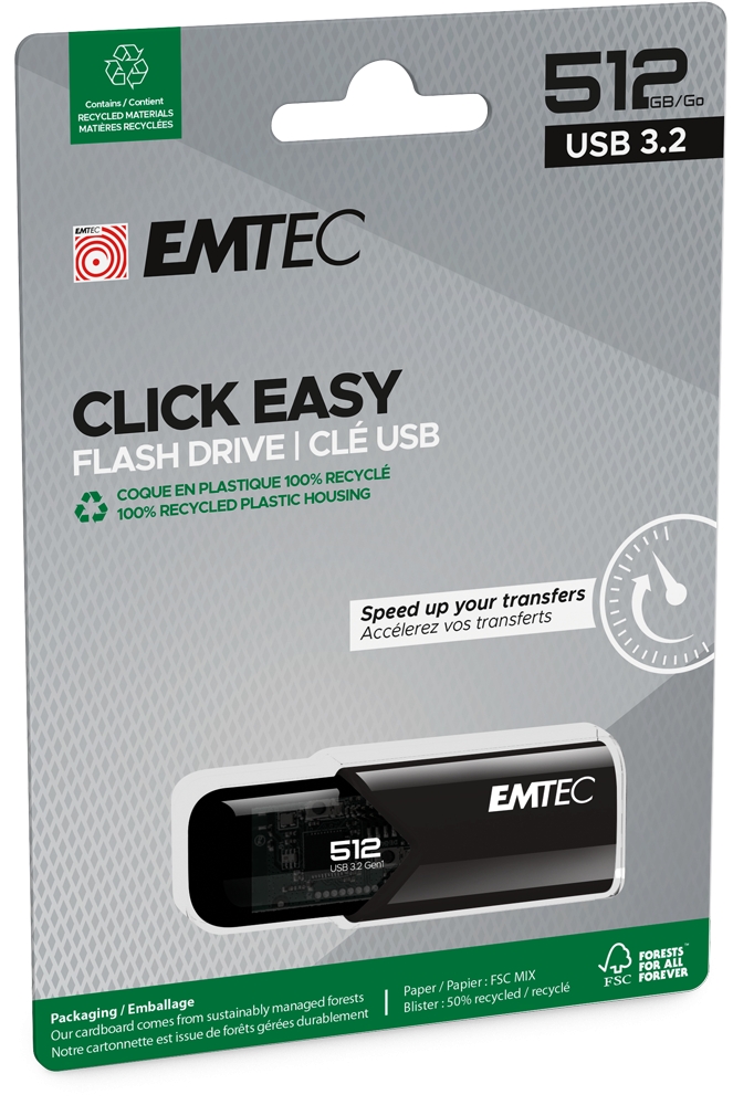 Emtec USB3.2 Click Easy B110 512GB