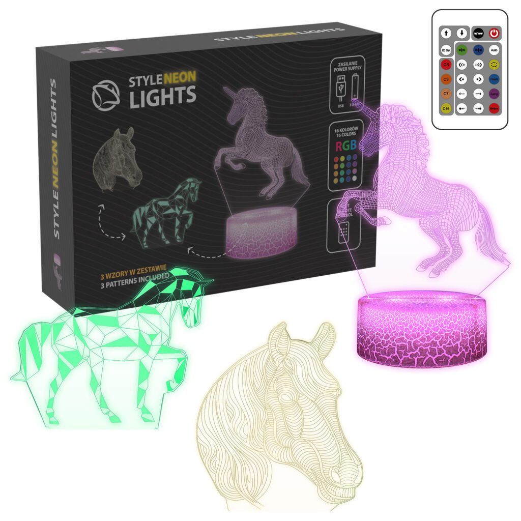 Manta SNL116RGB LED Lamp, Horse RGB 3D Lighting Decoration