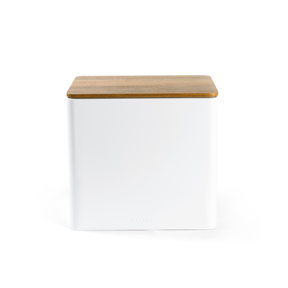 Salter BW128991W Toronto Bread Bin, White/Wood