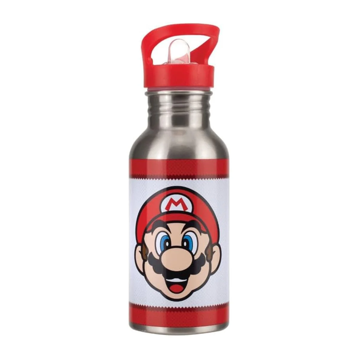 Paladone Super Mario Metal Water Bottle with Straw