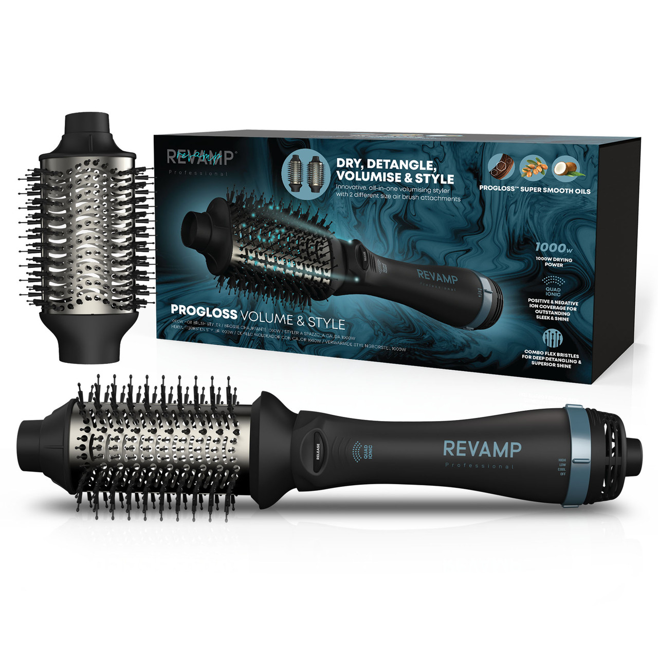 Revamp DR-2500-EU Progloss Volume AND Style 1000W Hot Brush Styler