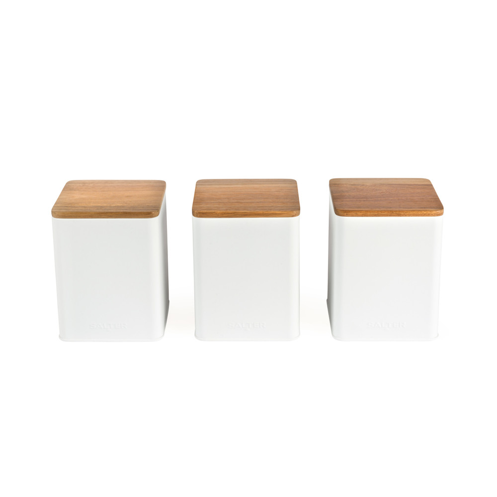 Salter BW12898WEU7 Toronto 3-Piece Canister Set, White