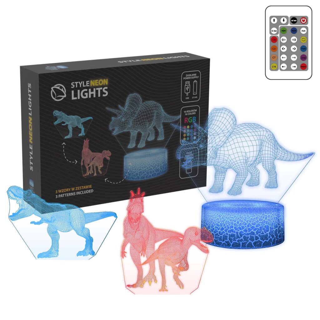 Manta SNL117RGB LED Lamp, Dinosaur RGB 3D Light Decoration