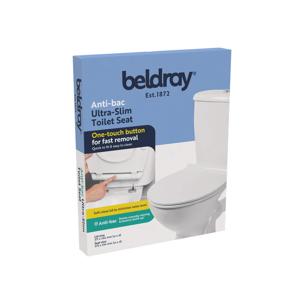 Beldray LA00000201WPEU7 Anti-bac Ultra-Slim Toilet Seat, White