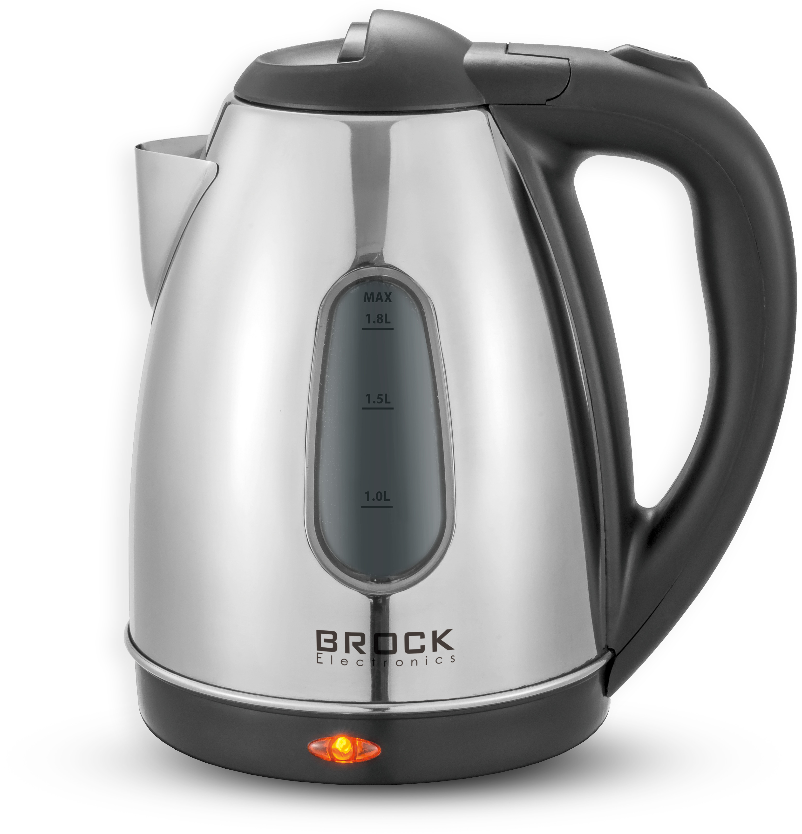 Brock WK 0601 SS Electric Kettle 1.8L 1500W, Black/Steel