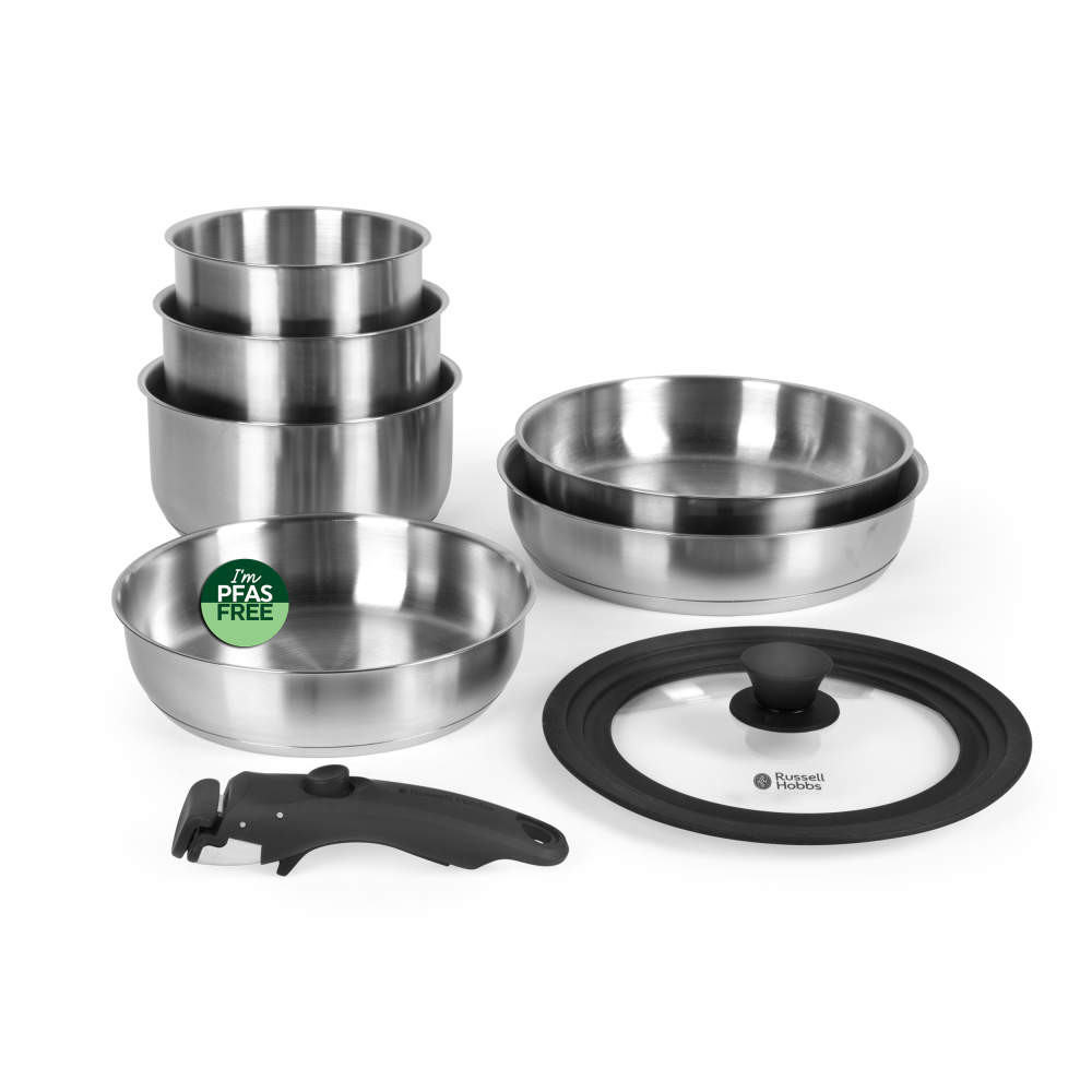 Russell Hobbs RH04041 Stainless Steel 8-Piece Smart Clip Cookware Set