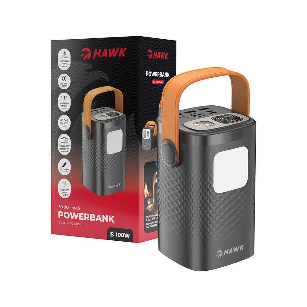 Hawk HW-PB60000 Powerbank 60000mAh, Black (HW-PB60000)