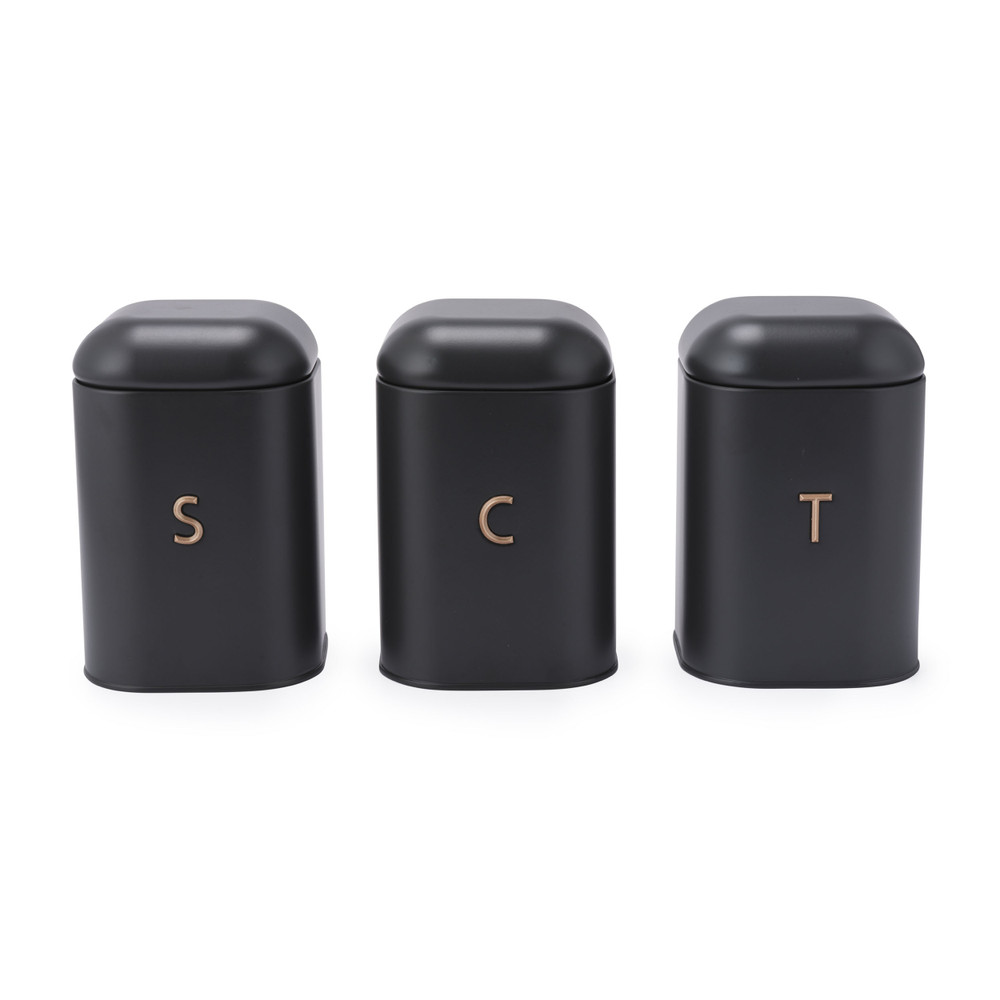 Salter BW13729EU7 Pebble 3-Piece Canister Set, Charcoal