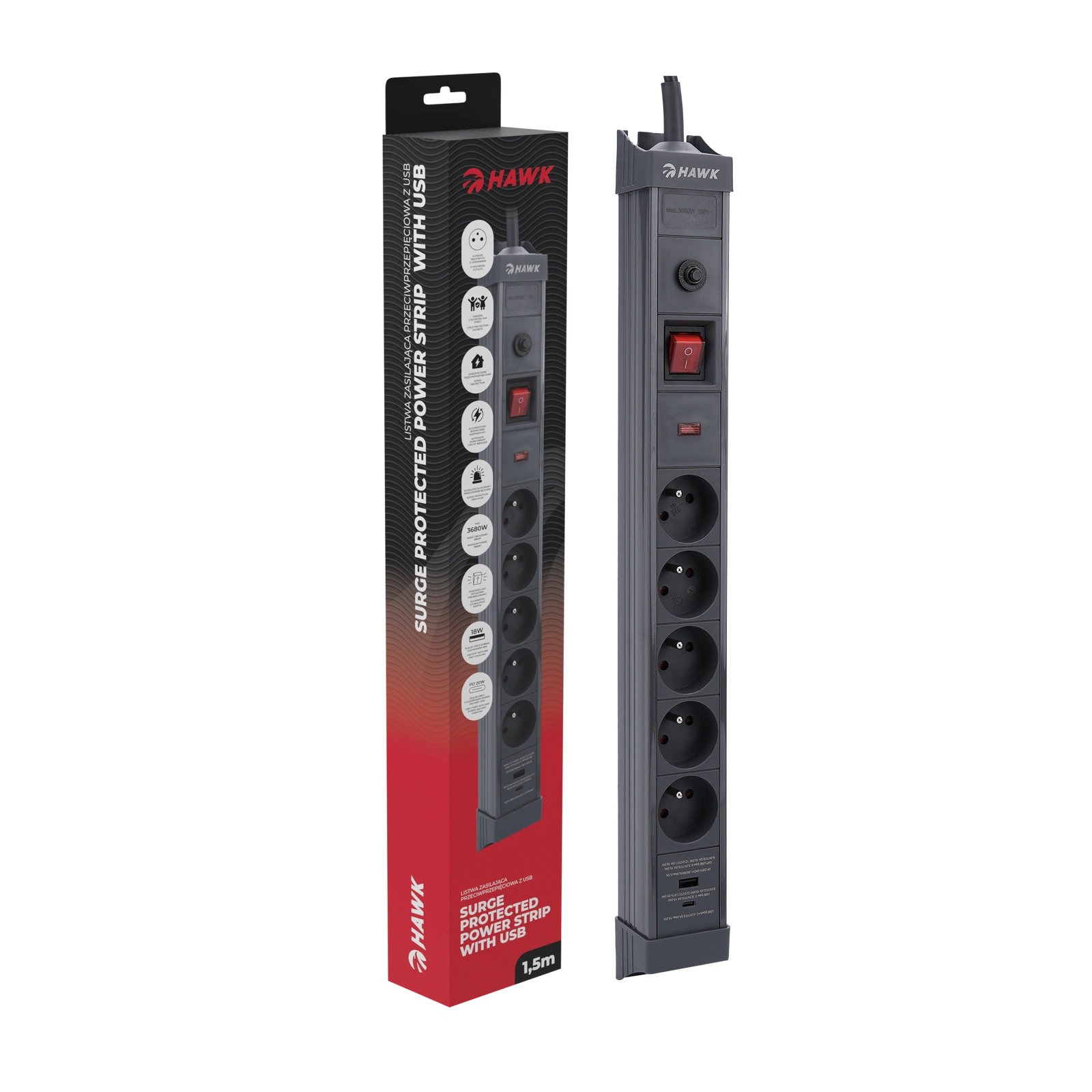 Hawk HWPS501GY 1.5m