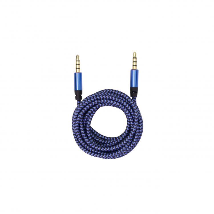 Sbox 3535-1.5BL AUX Cable, 3.5mm to 3.5mm, Blueberry Blue